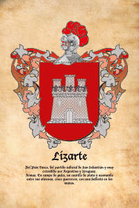 Escudo heráldico del apellido LIZARTE