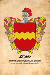 Escudo heráldico del apellido LIZASO