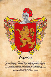 Escudo heráldico del apellido LIZONDO