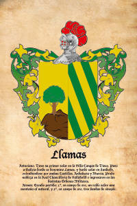 Escudo heráldico del apellido LLAMAS