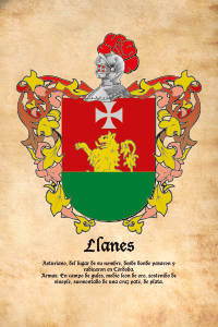 Escudo heráldico del apellido LLANES