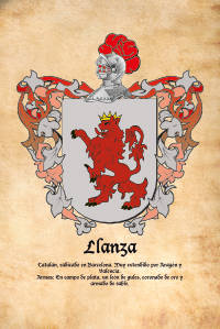 Escudo heráldico del apellido LLANZA