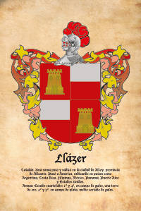 Escudo heráldico del apellido LLAZER