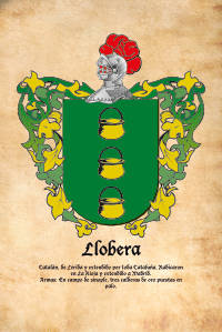 Escudo heráldico del apellido LLOBERA