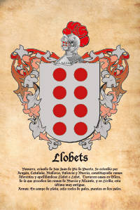 Escudo heráldico del apellido LLOBETS