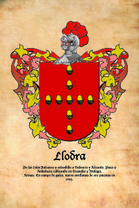 Escudo heráldico del apellido Llodra