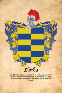 Escudo heráldico del apellido LLORDA