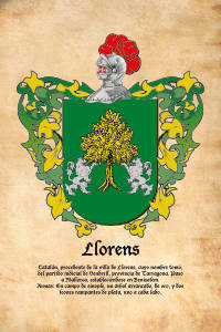 Escudo heráldico del apellido LLORENS