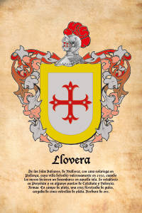 Escudo heráldico del apellido LLOVERA
