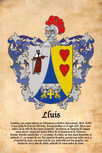 Escudo heráldico del apellido LLUIS