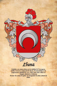 Escudo heráldico del apellido Lluna