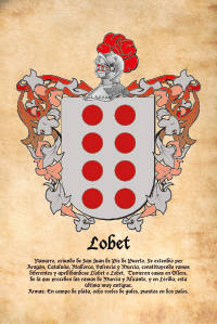 Escudo heráldico del apellido LOBET