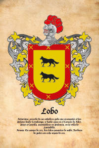 Escudo heráldico del apellido LOBO