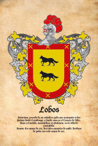 Escudo heráldico del apellido LOBOS