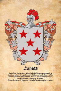 Escudo heráldico del apellido LOMAS