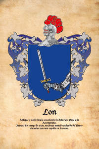 Escudo heráldico del apellido LON