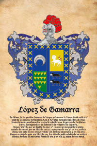 Escudo heráldico del apellido LOPEZ DE GAMARRA