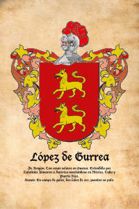 Escudo heráldico del apellido LOPEZ DE GURREA