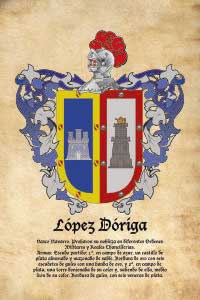 Escudo heráldico del apellido LOPEZ DORIGA