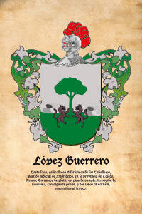 Escudo heráldico del apellido LOPEZ GUERRERO