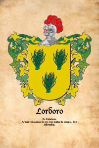 Escudo heráldico del apellido LORDORO
