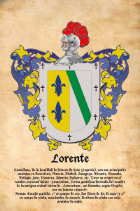 Escudo heráldico del apellido LORENTE