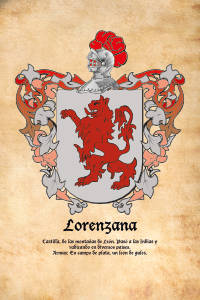 Escudo heráldico del apellido LORENZANA