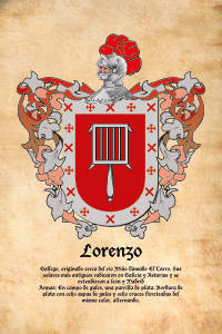 Escudo heráldico del apellido LORENZO