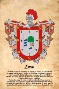 Escudo heráldico del apellido LOSA