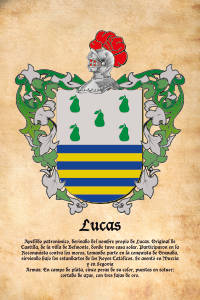 Escudo heráldico del apellido LUCAS