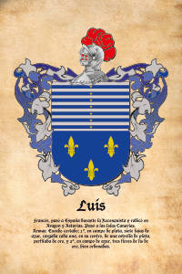 Escudo heráldico del apellido LUIS