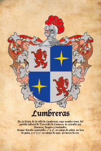 Escudo heráldico del apellido LUMBRERAS