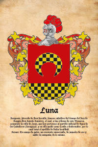 Escudo heráldico del apellido LUNA