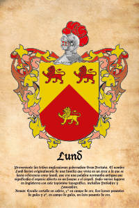 Escudo heráldico del apellido LUND