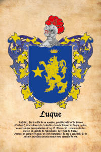 Escudo heráldico del apellido LUQUE