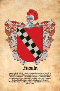 Escudo heráldico del apellido LUQUIN