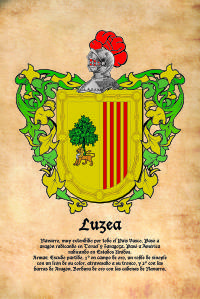 Escudo heráldico del apellido LUZEA