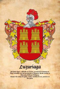 Escudo heráldico del apellido LUZURIAGA
