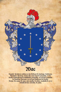 Escudo heráldico del apellido MAC