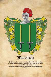 Escudo heráldico del apellido MACOTELA