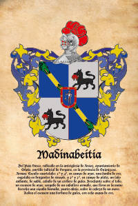 Escudo heráldico del apellido MADINABEITIA