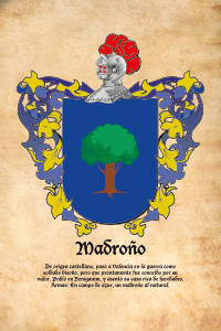 Escudo heráldico del apellido MADROÑO