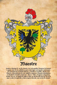 Escudo heráldico del apellido MAESTRE