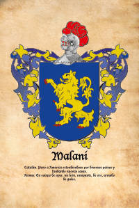 Escudo heráldico del apellido MALANI