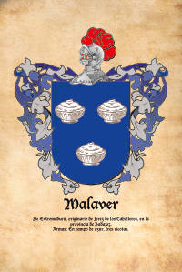 Escudo heráldico del apellido MALAVER