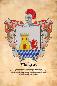 Escudo heráldico del apellido MALGRAT
