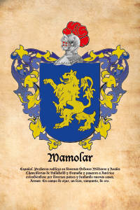 Escudo heráldico del apellido MAMOLAR