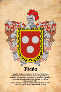 Escudo heráldico del apellido MAÑA
