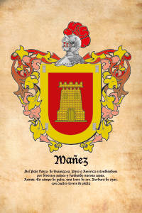 Escudo heráldico del apellido MAÑEZ