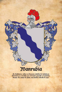 Escudo heráldico del apellido MANRUBIA